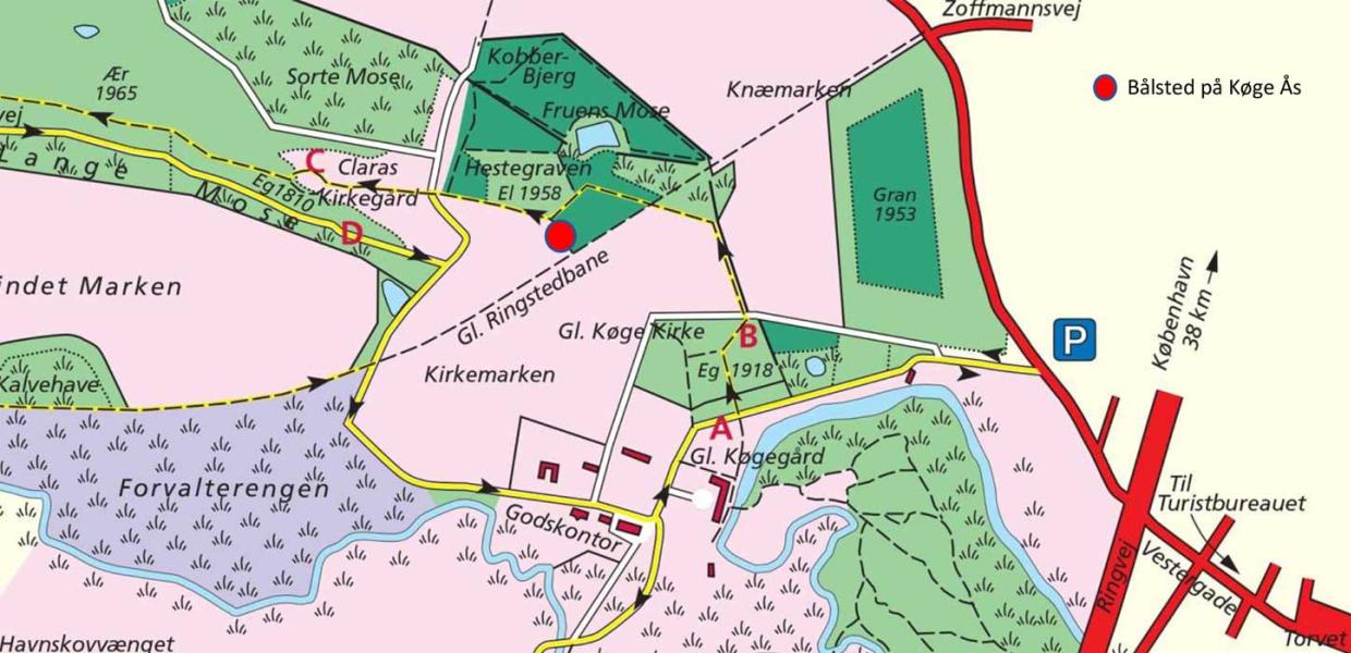 Køge Ås - markering af bålsted