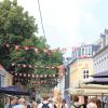 gågade nørregade med flag sommer
